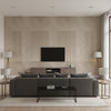 Grand Scale Ajiro Coffers - Silver Birch Luster | Maya Romanoff - Living Room Visualization (AI-generated, may not be to scale. Verify pattern scale with product specifications.)