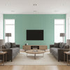 Adalyn Weave Lagoon | Architectural Wallcoverings - Living Room Visualization (AI-generated, may not be to scale. Verify pattern scale with product specifications.)