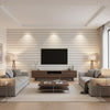 MAREN CORD Tapes &amp; Trims (AE12346) – Willow and Soft Gold | Thibaut - Living Room Visualization (AI-generated, may not be to scale. Verify pattern scale with product specifications.)