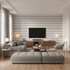 BREE TAPE Tapes &amp; Trims (AE12377) – French Blue and Sky | Thibaut - Living Room Visualization (AI-generated, may not be to scale. Verify pattern scale with product specifications.)