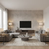 Ajiro Fanfare Driftwood | Maya Romanoff - Living Room Visualization (AI-generated, may not be to scale. Verify pattern scale with product specifications.)