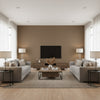 Afterglow Pulp Copper | Architectural Wallcoverings - Living Room Visualization (AI-generated, may not be to scale. Verify pattern scale with product specifications.)