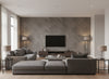 Ajiro Houndstooth Silver Birch Luster | Maya Romanoff - Living Room Visualization (AI-generated, may not be to scale. Verify pattern scale with product specifications.)