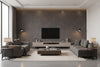 Ajiro Houndstooth Ash | Maya Romanoff - Living Room Visualization (AI-generated, may not be to scale. Verify pattern scale with product specifications.)
