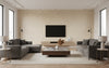Ajiro Houndstooth Bamboo | Maya Romanoff - Living Room Visualization (AI-generated, may not be to scale. Verify pattern scale with product specifications.)