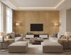 Ajiro Burst of Happiness Calm Winter White | Maya Romanoff - Living Room Visualization (AI-generated, may not be to scale. Verify pattern scale with product specifications.)