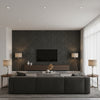 Shimmering Burlap - Greige Copper Flash | Maya Romanoff - Living Room Visualization (AI-generated, may not be to scale. Verify pattern scale with product specifications.)