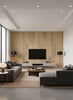 Ajiro Plank - Oak Luster | Maya Romanoff - Living Room Visualization (AI-generated, may not be to scale. Verify pattern scale with product specifications.)