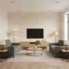 Arco Malta | Architectural Wallcoverings - Living Room Visualization (AI-generated, may not be to scale. Verify pattern scale with product specifications.)