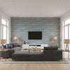 Arlo PVC Free Type 2 Night Sky | Architectural Wallcoverings - Living Room Visualization (AI-generated, may not be to scale. Verify pattern scale with product specifications.)
