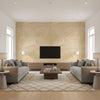 Ajiro Sunburst Maple | Maya Romanoff - Living Room Visualization (AI-generated, may not be to scale. Verify pattern scale with product specifications.)