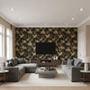 Ashfield Floral Tobacco |    Ralph Lauren - Living Room Visualization (AI-generated, may not be to scale. Verify pattern scale with product specifications.)