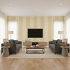 Bali Grasscloth Stripe | Jeffrey Stevens - Living Room Visualization (AI-generated, may not be to scale. Verify pattern scale with product specifications.)