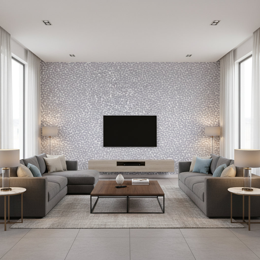 Beadazzled Sylvie | Maya Romanoff - Living Room Visualization (AI-generated, may not be to scale. Verify pattern scale with product specifications.)