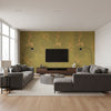Beadazzled Leaf - Green Leaf | Maya Romanoff - Living Room Visualization (AI-generated, may not be to scale. Verify pattern scale with product specifications.)