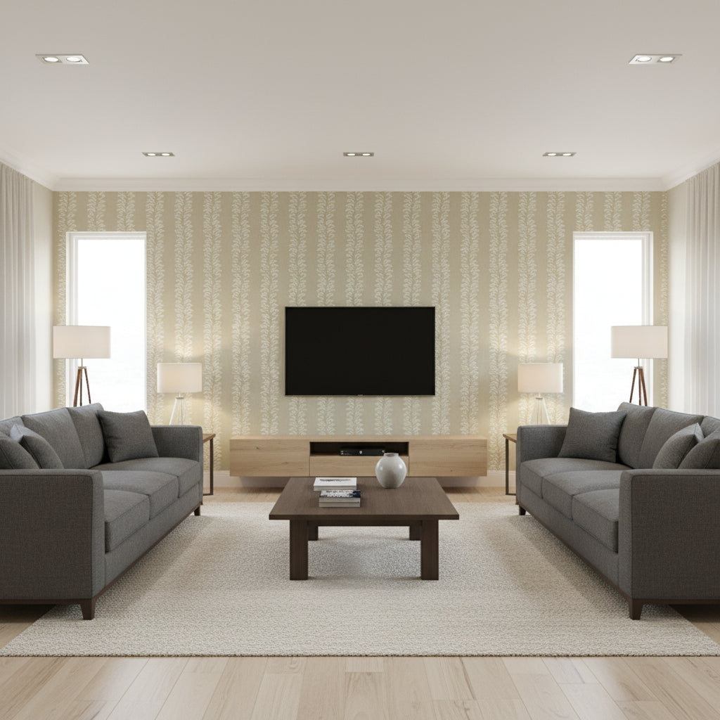 BF10533.140.0 | Kravet - Living Room Visualization (AI-generated, may not be to scale. Verify pattern scale with product specifications.)
