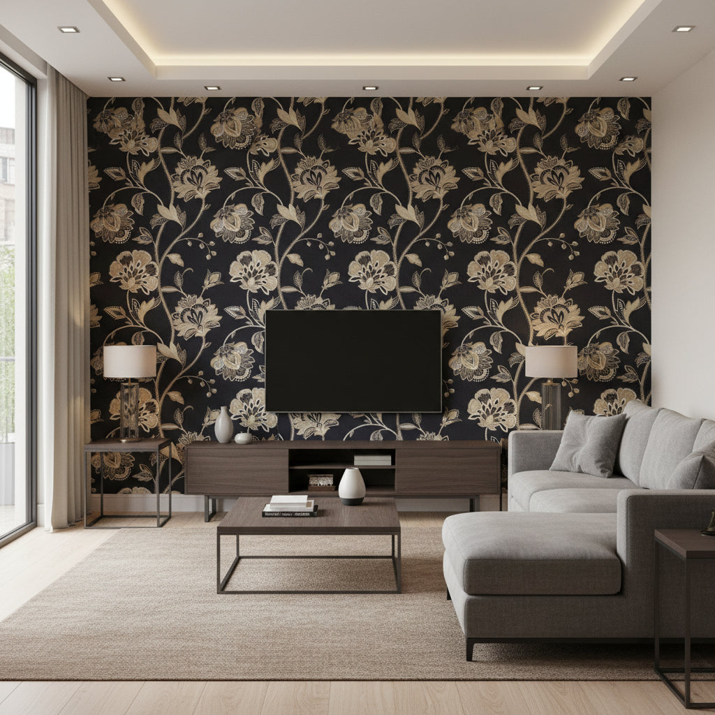 BF10762.2.0 | Kravet - Living Room Visualization (AI-generated, may not be to scale. Verify pattern scale with product specifications.)
