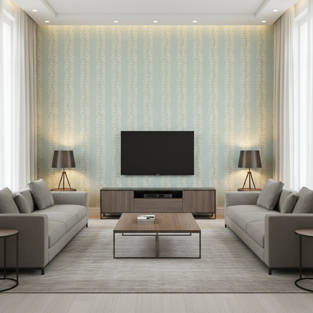 BF10963.715.0 | Kravet - Living Room Visualization (AI-generated, may not be to scale. Verify pattern scale with product specifications.)
