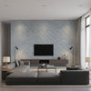 Beadazzled Sparkle Geode - Blue Glacier | Maya Romanoff - Living Room Visualization (AI-generated, may not be to scale. Verify pattern scale with product specifications.)