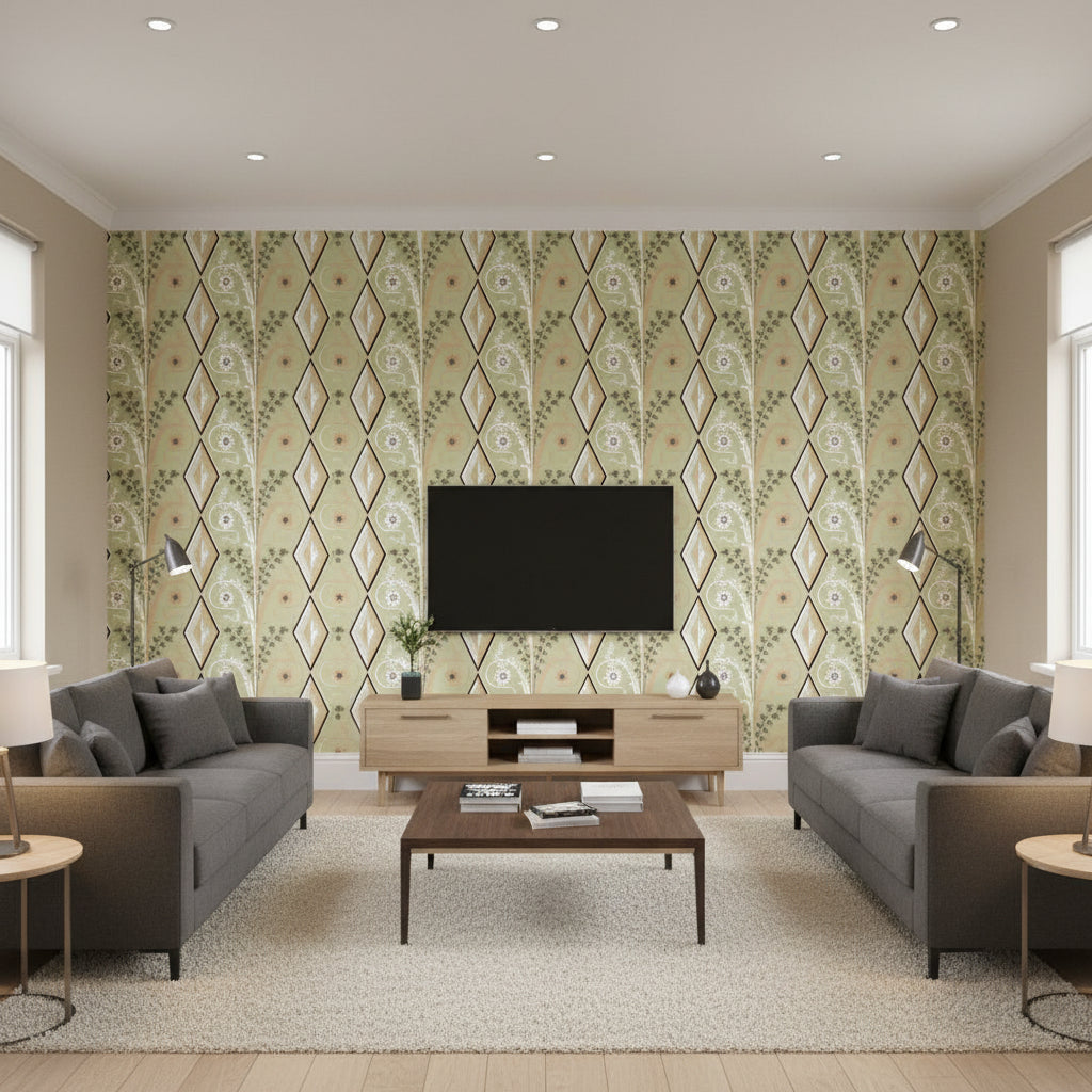 BR-69004.M84.0 | Kravet - Living Room Visualization (AI-generated, may not be to scale. Verify pattern scale with product specifications.)