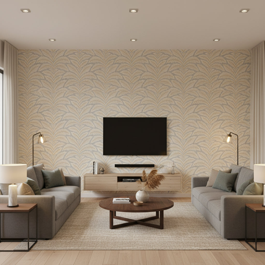 BR-69071.11.0 | Kravet - Living Room Visualization (AI-generated, may not be to scale. Verify pattern scale with product specifications.)