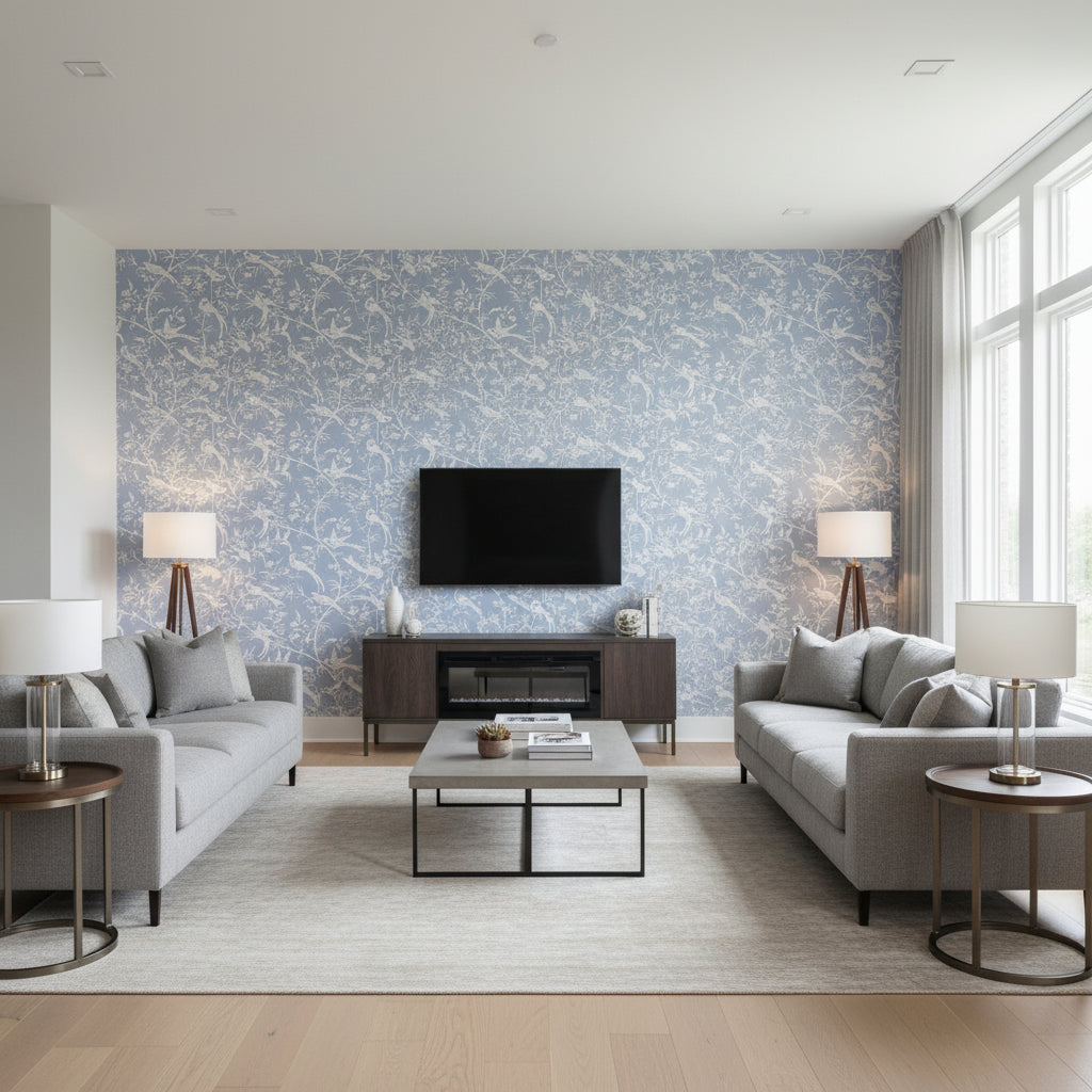 BR-69135.234.0 | Kravet - Living Room Visualization (AI-generated, may not be to scale. Verify pattern scale with product specifications.)