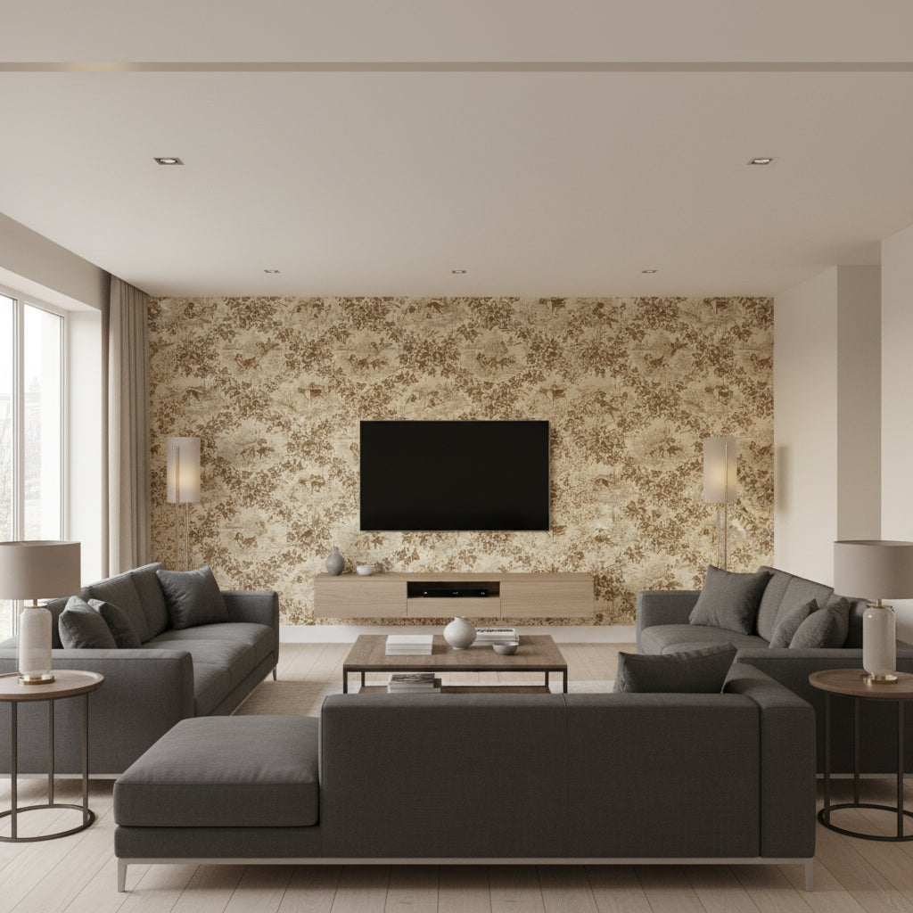 BR-69265.881.0 | Kravet - Living Room Visualization (AI-generated, may not be to scale. Verify pattern scale with product specifications.)
