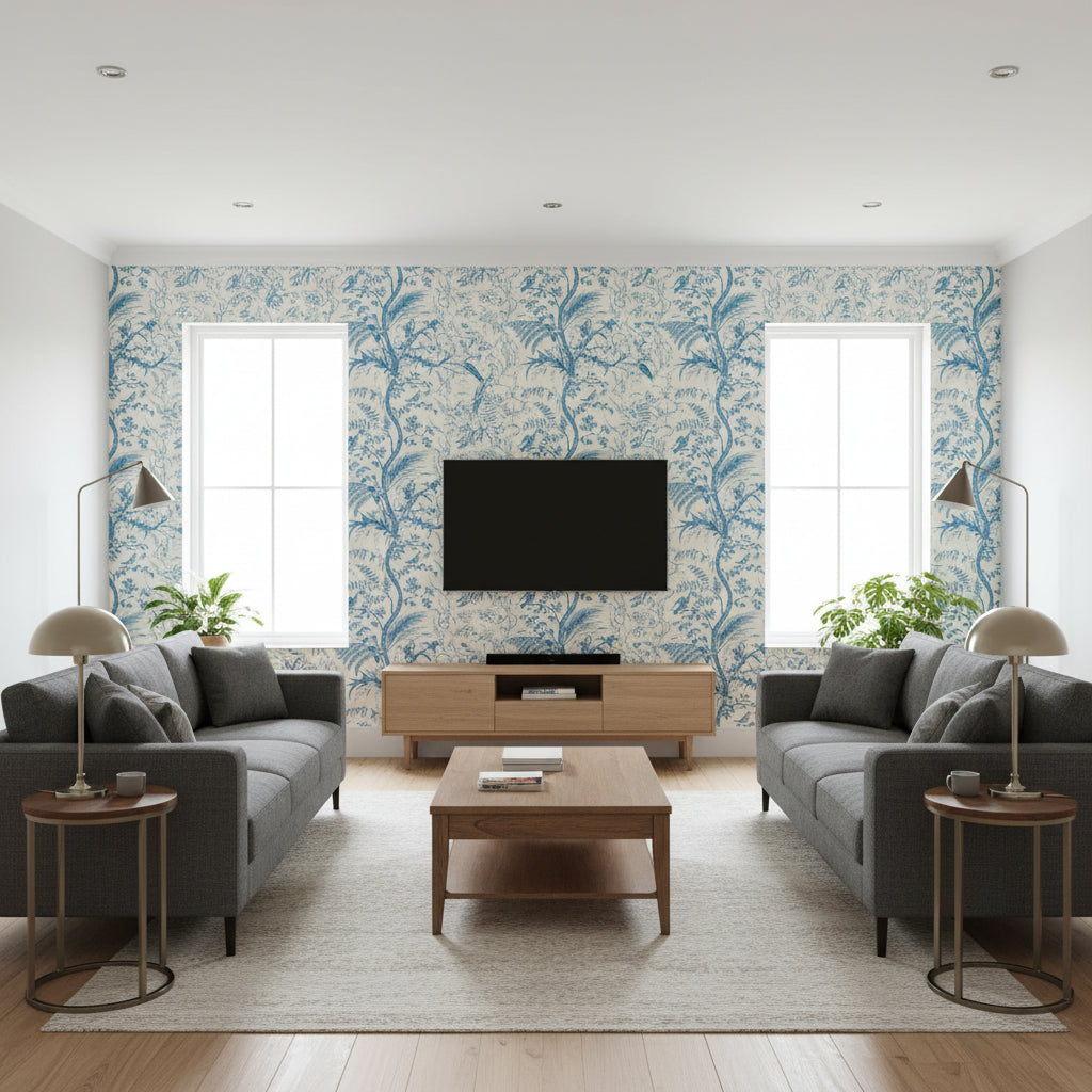 BR-69518.222.0 | Kravet - Living Room Visualization (AI-generated, may not be to scale. Verify pattern scale with product specifications.)