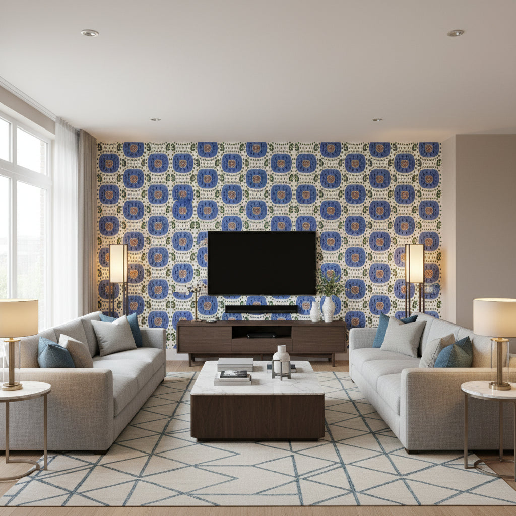 BR-71110.221.0 | Kravet - Living Room Visualization (AI-generated, may not be to scale. Verify pattern scale with product specifications.)