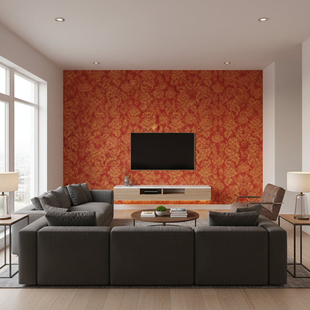 BR-81035.O.0 | Kravet - Living Room Visualization (AI-generated, may not be to scale. Verify pattern scale with product specifications.)
