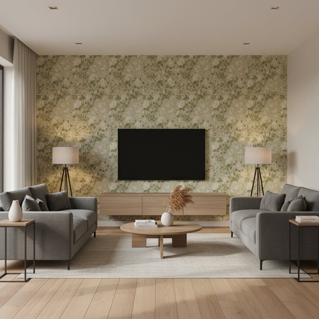 BW45000.10.0 | Kravet - Living Room Visualization (AI-generated, may not be to scale. Verify pattern scale with product specifications.)