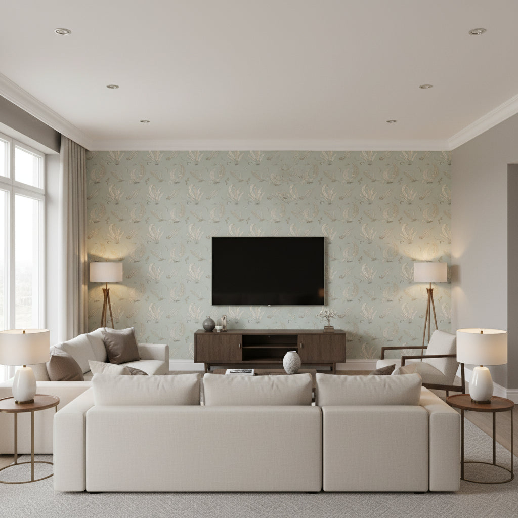BW45044.7.0 | Kravet - Living Room Visualization (AI-generated, may not be to scale. Verify pattern scale with product specifications.)