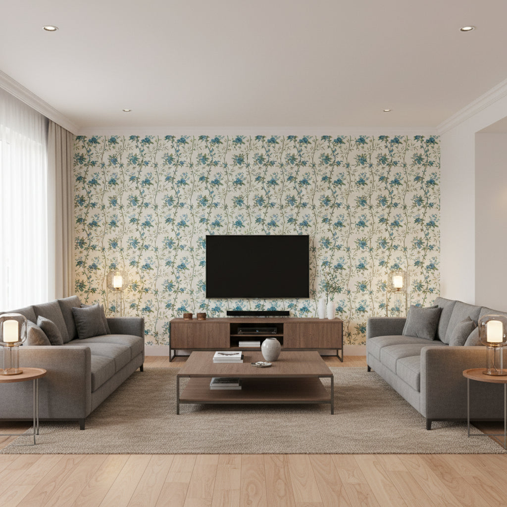 BW45066.5.0 | Kravet - Living Room Visualization (AI-generated, may not be to scale. Verify pattern scale with product specifications.)