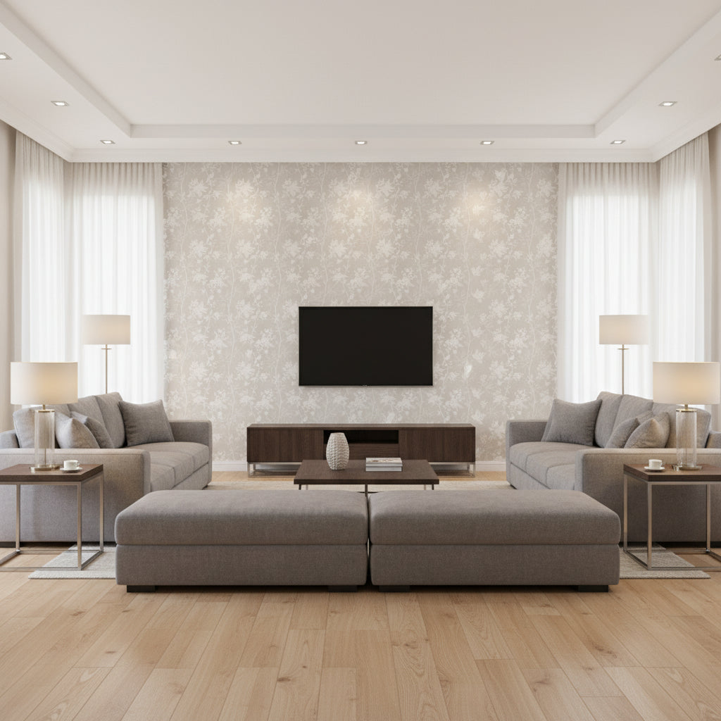 BW45066.7.0 | Kravet - Living Room Visualization (AI-generated, may not be to scale. Verify pattern scale with product specifications.)