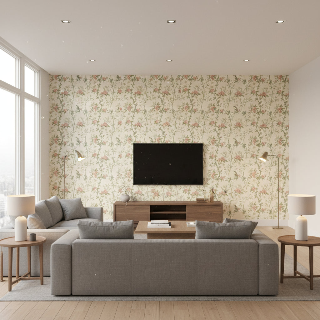 BW45066.8.0 | Kravet - Living Room Visualization (AI-generated, may not be to scale. Verify pattern scale with product specifications.)