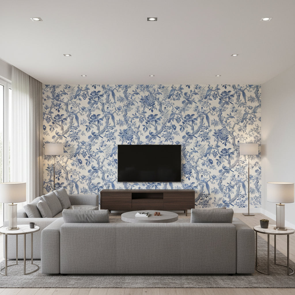BW45094.5.0 | Kravet - Living Room Visualization (AI-generated, may not be to scale. Verify pattern scale with product specifications.)