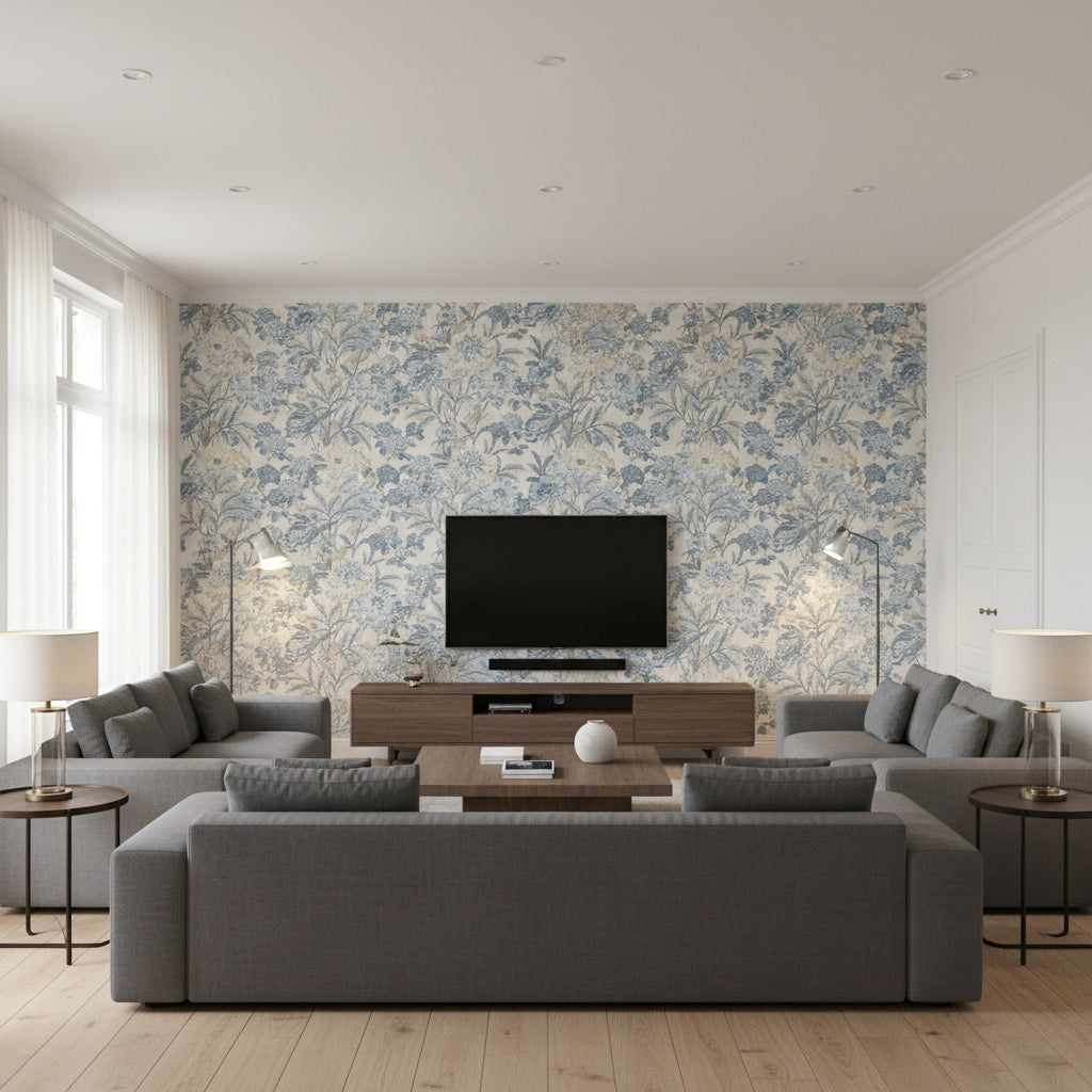 BW45095.1.0 | Kravet - Living Room Visualization (AI-generated, may not be to scale. Verify pattern scale with product specifications.)