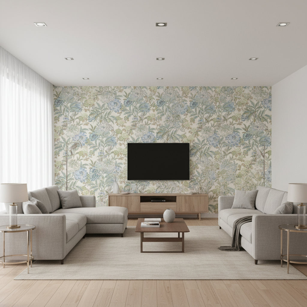 BW45095.4.0 | Kravet - Living Room Visualization (AI-generated, may not be to scale. Verify pattern scale with product specifications.)