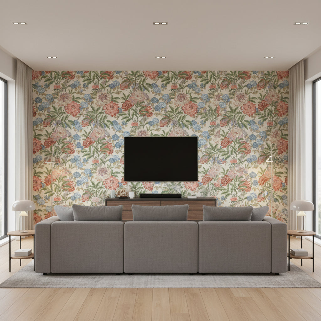 BW45095.7.0 | Kravet - Living Room Visualization (AI-generated, may not be to scale. Verify pattern scale with product specifications.)