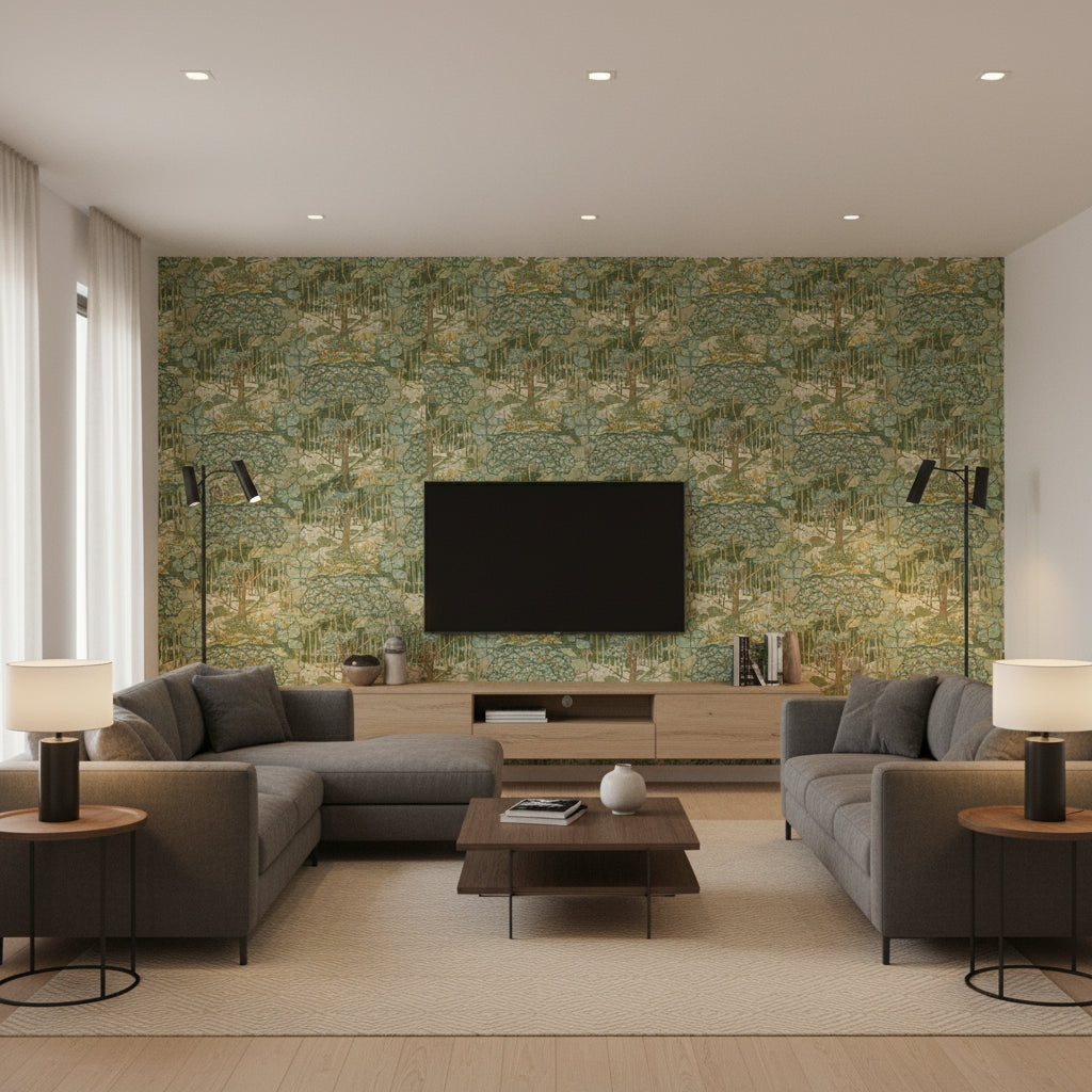 BW45106.1.0 | Kravet - Living Room Visualization (AI-generated, may not be to scale. Verify pattern scale with product specifications.)