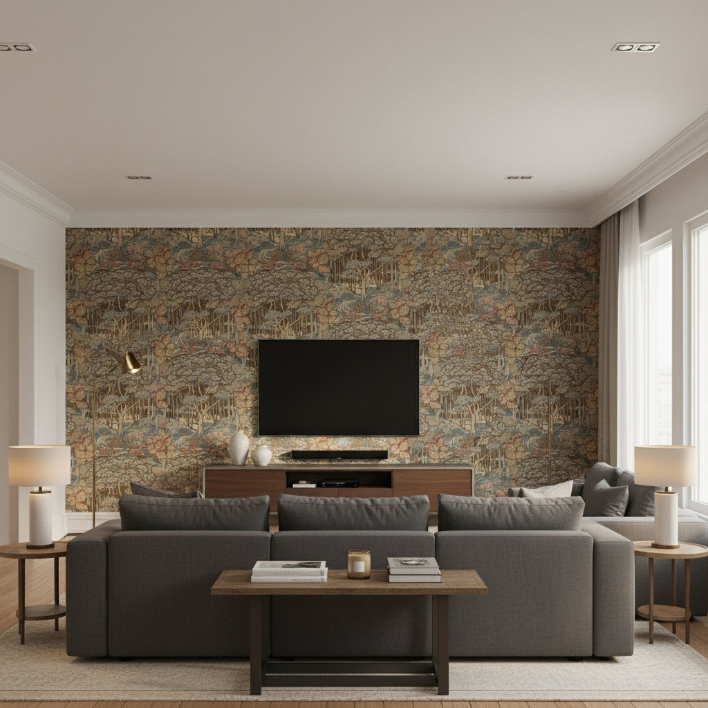 BW45106.2.0 | Kravet - Living Room Visualization (AI-generated, may not be to scale. Verify pattern scale with product specifications.)
