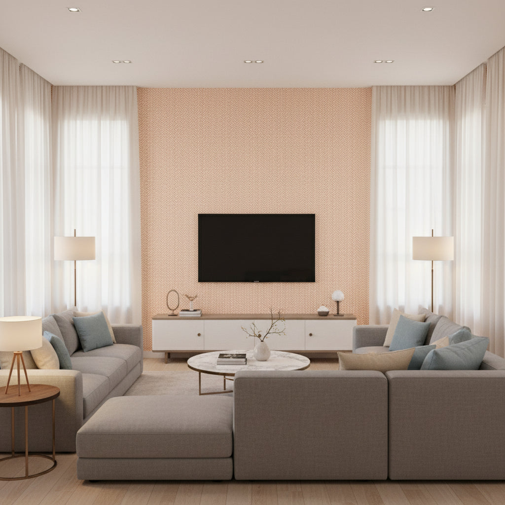 BW45118.6.0 | Kravet - Living Room Visualization (AI-generated, may not be to scale. Verify pattern scale with product specifications.)