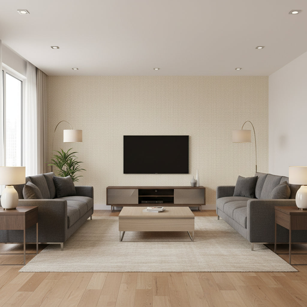 BW45118.9.0 | Kravet - Living Room Visualization (AI-generated, may not be to scale. Verify pattern scale with product specifications.)