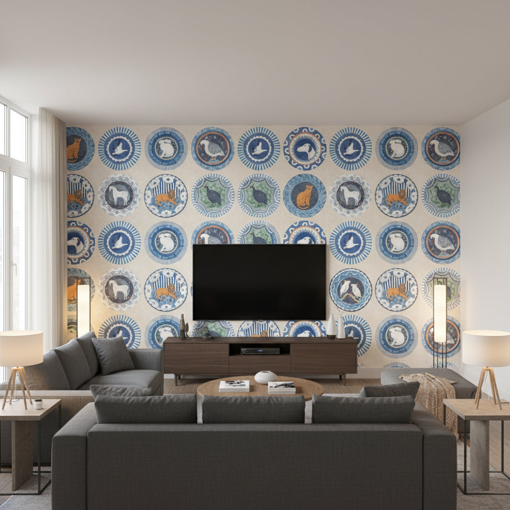 BW45126.4.0 | Kravet - Living Room Visualization (AI-generated, may not be to scale. Verify pattern scale with product specifications.)