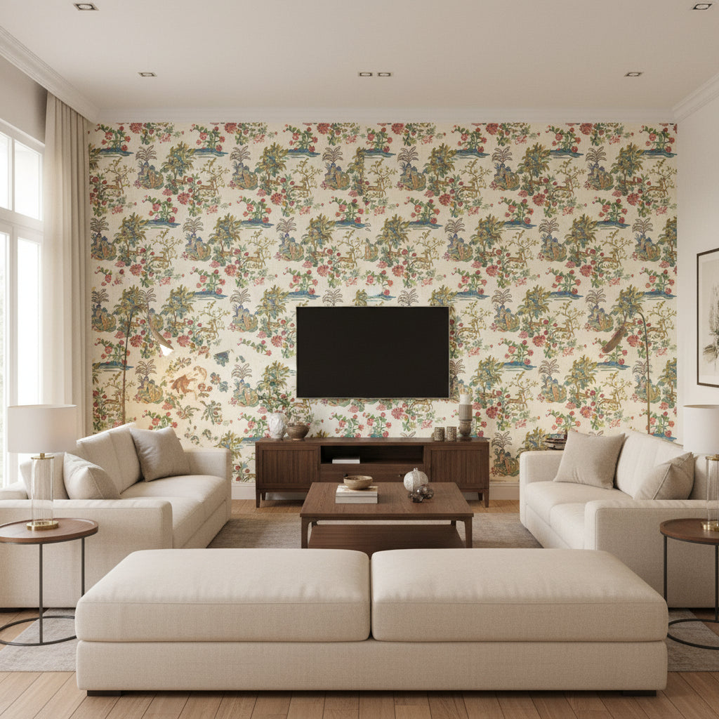 BW45138.1.0 | Kravet - Living Room Visualization (AI-generated, may not be to scale. Verify pattern scale with product specifications.)