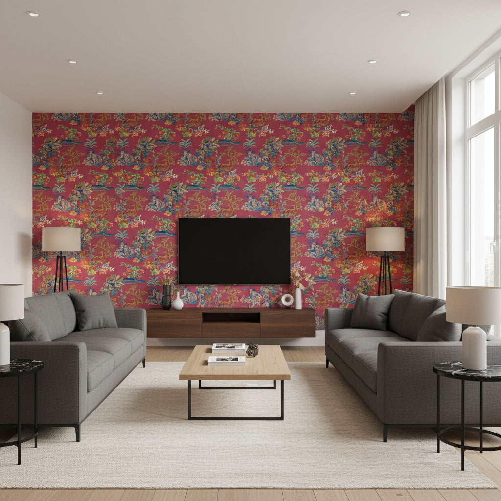BW45138.4.0 | Kravet - Living Room Visualization (AI-generated, may not be to scale. Verify pattern scale with product specifications.)