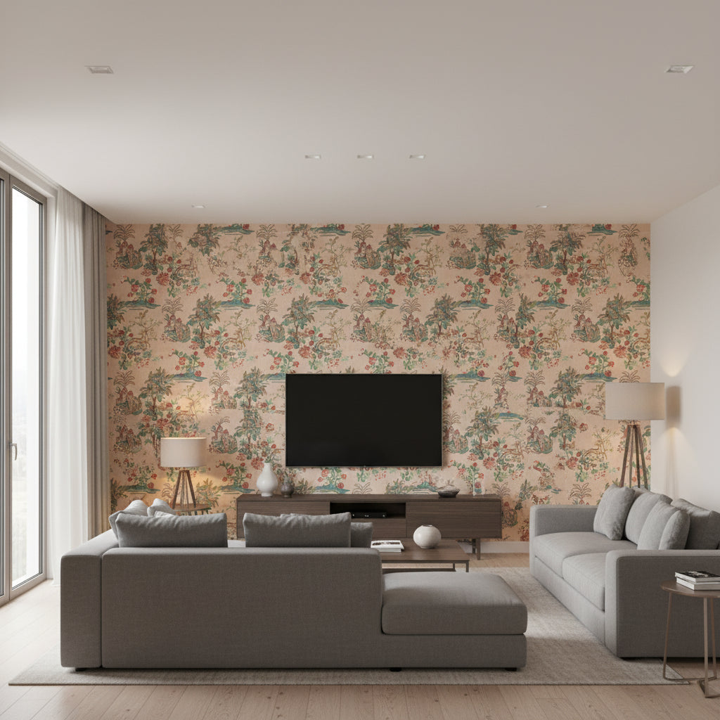 BW45138.5.0 | Kravet - Living Room Visualization (AI-generated, may not be to scale. Verify pattern scale with product specifications.)