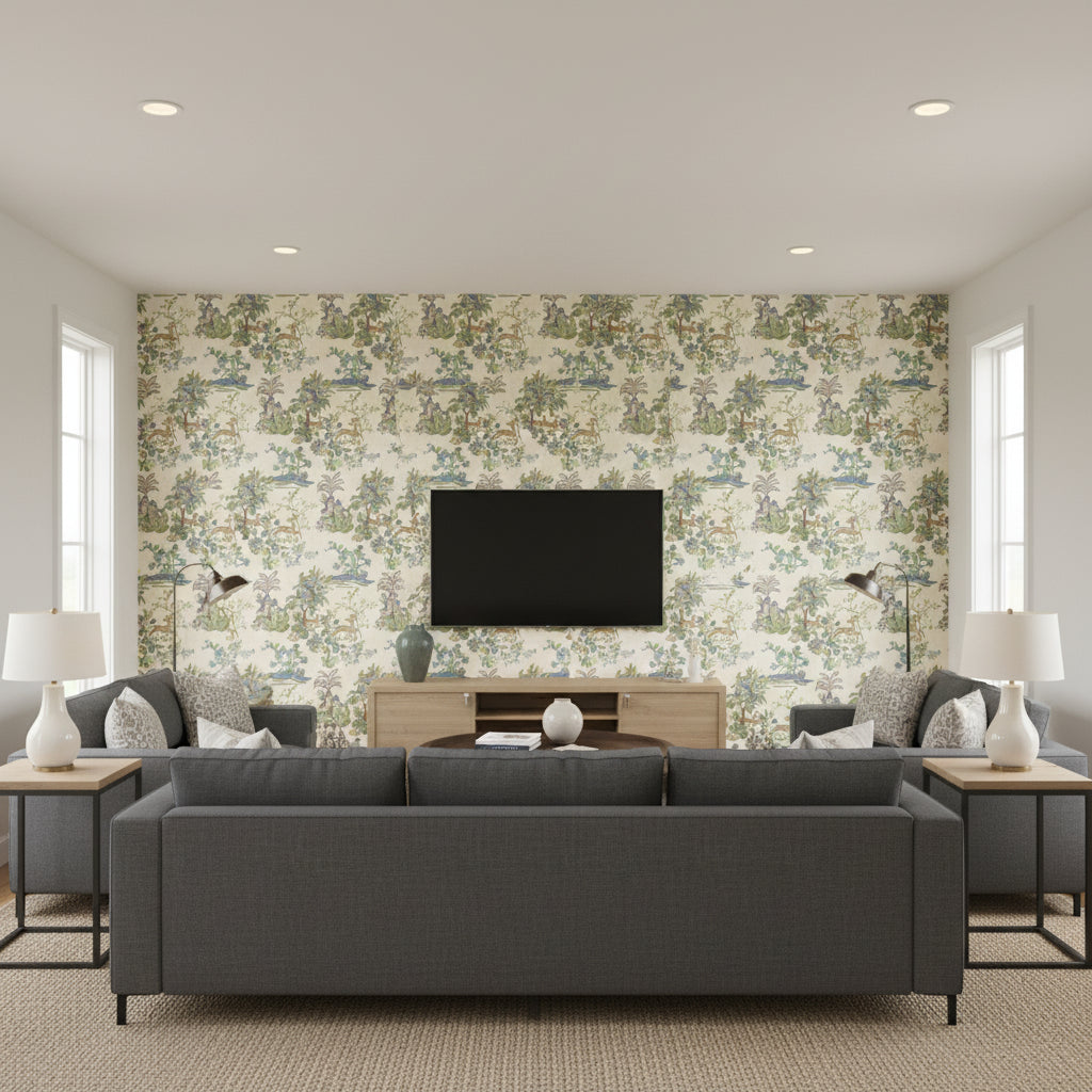 BW45138.6.0 | Kravet - Living Room Visualization (AI-generated, may not be to scale. Verify pattern scale with product specifications.)
