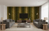 Carlos Cheetah Wallcovering - Living Room Visualization (AI-generated, may not be to scale. Verify pattern scale with product specifications.)