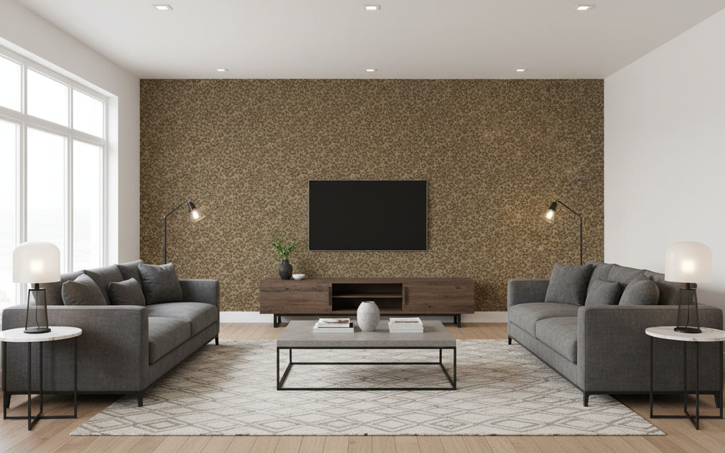 Chloe Cheetah - Living Room Visualization (AI-generated, may not be to scale. Verify pattern scale with product specifications.)